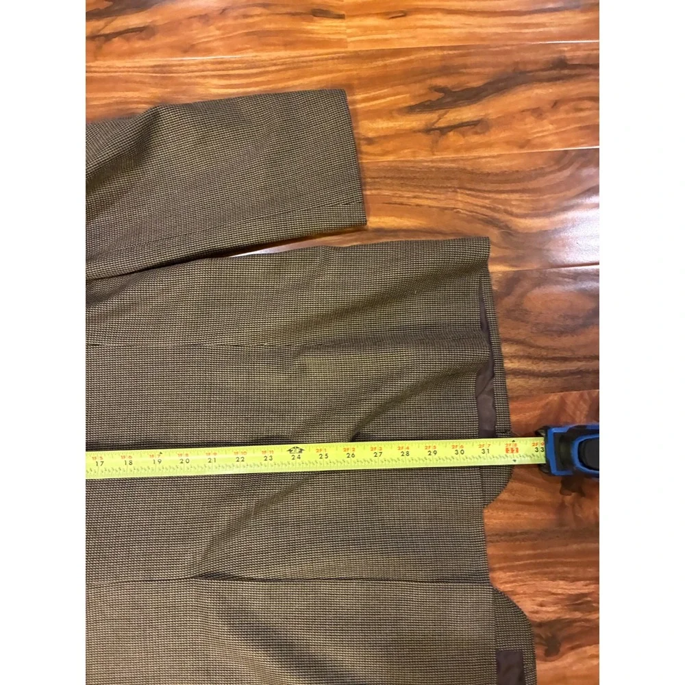 Ralph Ralph Lauren Silk Wool Houndstooth Blazer Mens 44R Olive Brown Vintage Y2K
